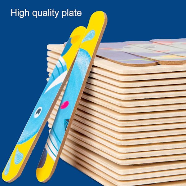 Pussel Fruktserie Självmontering Diy Pussel Remsformade Block Barn Pedagogisk Leksak För Förälder-barn Aktiviteter-4