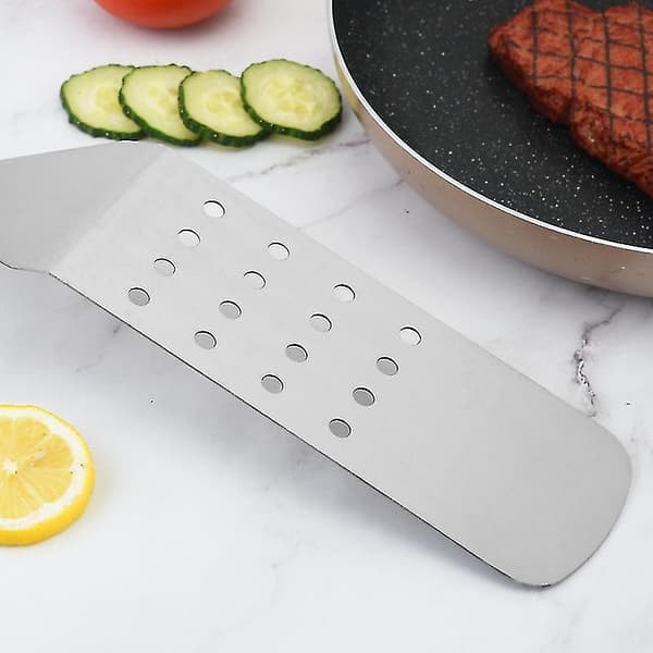 Stekspade i trä med grillspatel, 1 st, silver