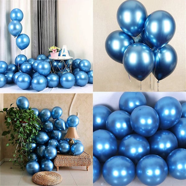 50-pack 12 tum Latex Metalliska Ballonger för Bröllop, Födelsedag, Babyshower, Julparty Dekorationer