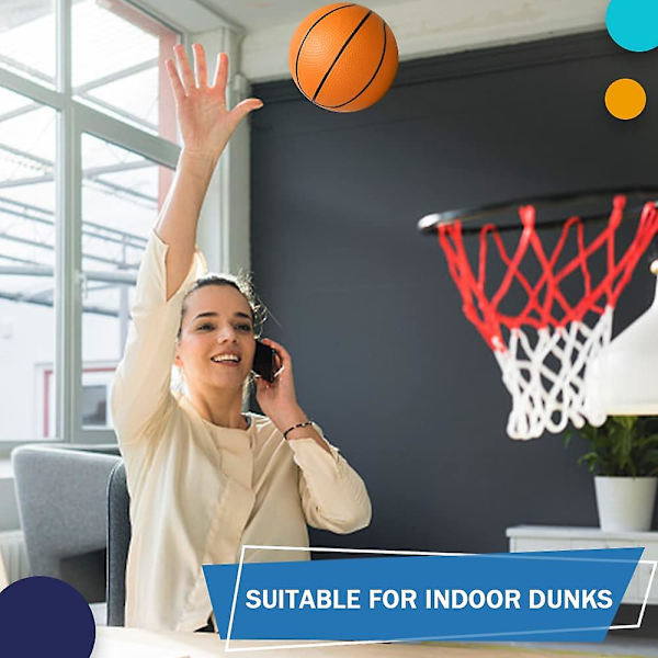 18 cm Mini utbytbara basketbollar för Mini basketkorg, små gummiballar för barn för inomhuslekplats pool