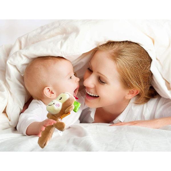 Mjuk plyschdjur baby mjuk plysch handskallra pipig pinne för småbarn