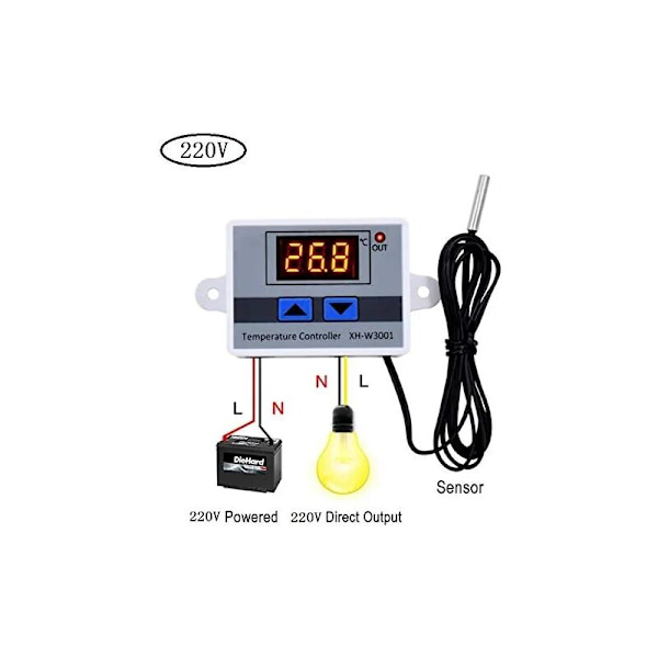 220V Digital Termostat Temperaturregulator Køling og Opvarmning Kontrolleret