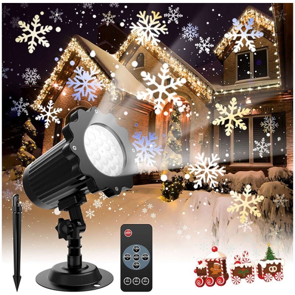 Ljus Snowflake Julprojektor LED IP65 Utomhus- och inomhusprojektor Ljusdekoration, jul, bröllop