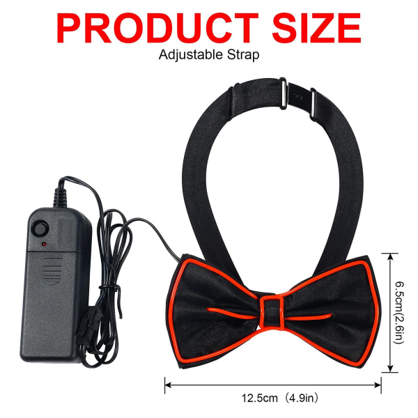 Ljus upp slipsar, Man Led Luminous Tie Med Strömsladd, 3 Flash Modes Led Glow Tie, Justerbar Upplyst Slips Röd