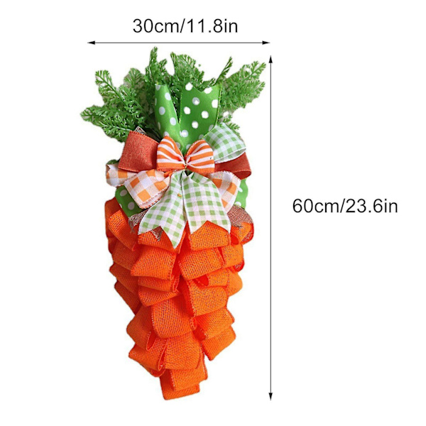 Påsk Morotskrans Vägg Orange Säckvävsdörr Kreativ spis Unik 60cm-9