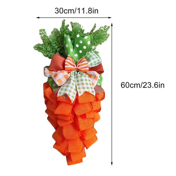 Påskmorotskrans Vägg Orange Jute Dörr Kreativ Eldstad Unik 60cm-9
