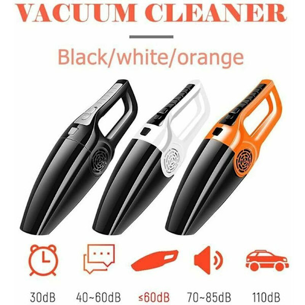 Bildammsugare DC 12 Volt 120W 3600RPM Cyklon Våttorr Bil Bärbar Strong Power Dammsugare Handdammsugare Orange