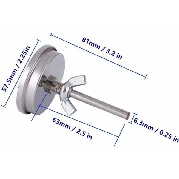 Rostfritt stål ugns termometer grill grill rök termometer 75℃ till 300℃ och 150℉ till 600℉ (Typ B 300°C)