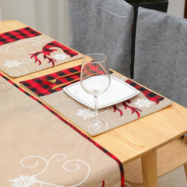 Juldekoration Linnebroderi Älg Bordstablett Heminredning