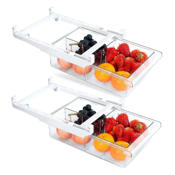 2 st 4-lagers organizer Låda Äggbricka Matbehållare Förvaringslåda Låda Utdragbar bricka Låda Space Saver Kök Organizer