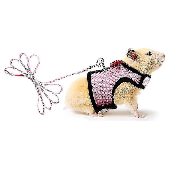 Selar för marsvin och smådjur Mjukt nätsele med rosett och klocka, inget drag Bekväm vadderad väst för marsvin, iller, chinchilla, råttor-9