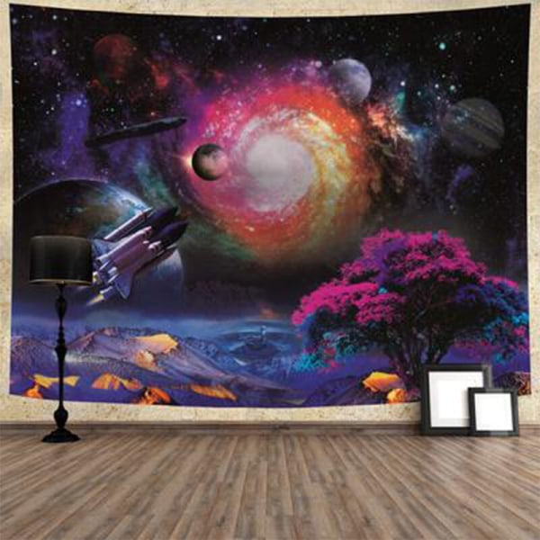 Galaxy Starry Sky Tapestry Universe Space Tapestry Väggbonad Psykedelisk Mystisk Nebula Star Tapestry Tapestry för Vardagsrum Sovsal