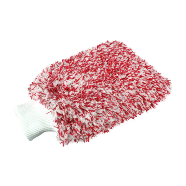 Bead Absorbing Microfiber Car Wash Mitt - Bilvantar och hjulfälgar för mintrengöring och bilförberedelser - Tusentals kunder nöjda - Röd