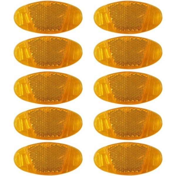 10 stycken cykelekerreflexer, cykelreflexer som passar alla typer av bilar (gul)