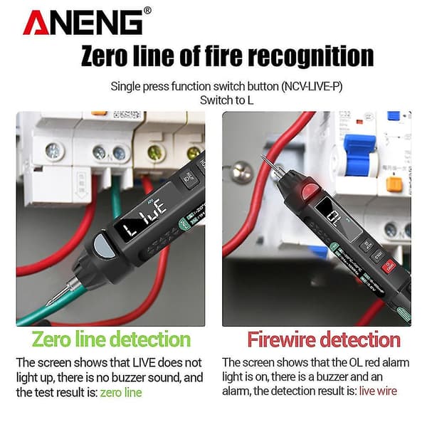 Aneng A3008 Digital 6000 räkningar Intelligent Professionell Multimeter Sensor Penntestare Strömmätare
