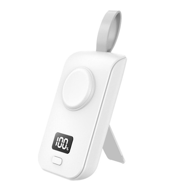 Bärbar trådlös laddare Powerbank för klocka 8 7 6 5 4 3 Se Ultra Magnetisk laddningsstation Vit