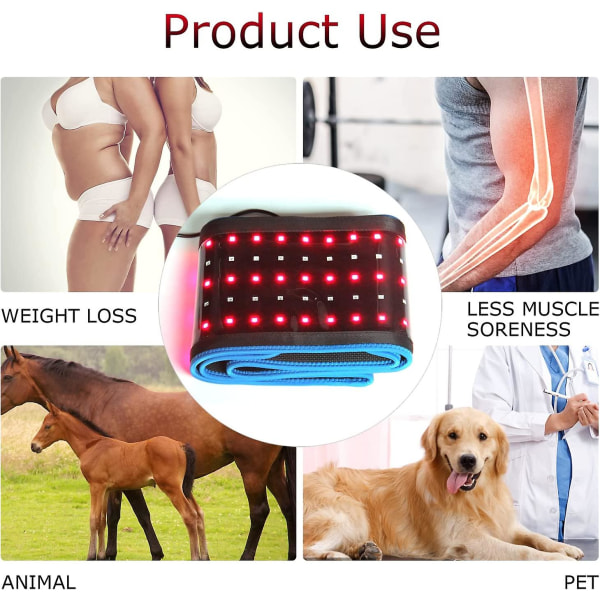 Ideainfrared Röd & Infraröd Ljusterapi Bälte Wrap För Kroppssmärta Relief Flexibel Bärbar Wrap Djup Terapi Pad Med Timer För Rygg Axel Leder M
