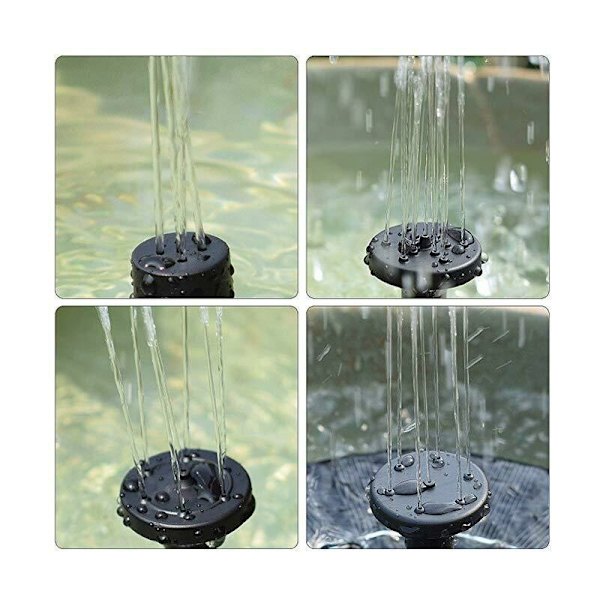 Solcellsfontän 16 cm solcellsfontän vattenpump utomhusträdgård klassisk rund vattenflytande vattenlandskap bad bad
