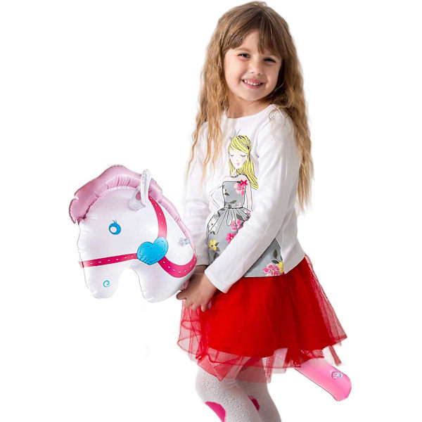 4 stk. Oppustelige Pindeheste, Ballon Pony Pinde til Jul, Hestetema Fødselsdagsfest