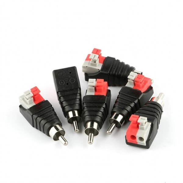 10-pack RCA till högtalarkabeladapter Subwoofer Phono RCA-hane till AV 2 skruvterminaler Hontyp för CCTV T-Audace