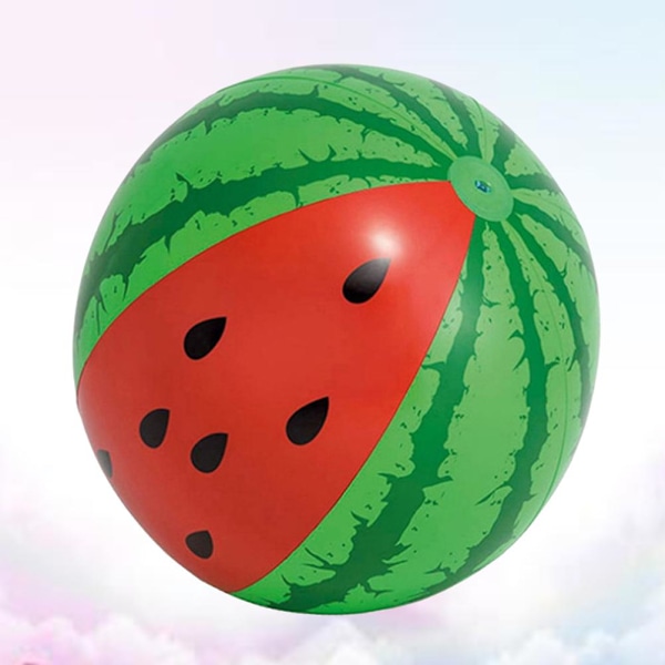 Tjock strandboll Uppblåsbar boll Rolig vattenmelon design Strandboll för barn Utomhus strand (103cm före uppblåsning)
