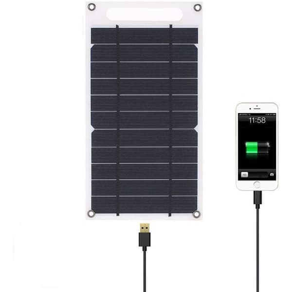 Solpanel laddare, bärbar tunn solpanel för mobiltelefon camping