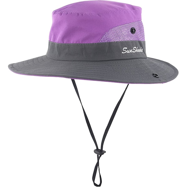 Sommarhatt med bred brätte för flickor, ponnysvanshål, UV-skydd, hinkhatt