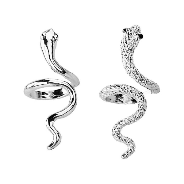2 överdrivna personliga ormformade ringar, kreativa kvinnliga ringar