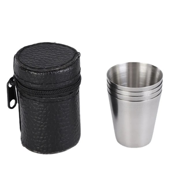 12 st/set Mini Vinkoppar 30ml Rostfritt Stål Koppar Resemugg Set Bärbara Drickkoppar Vinglas För Resor Utomhus Picknick Camping