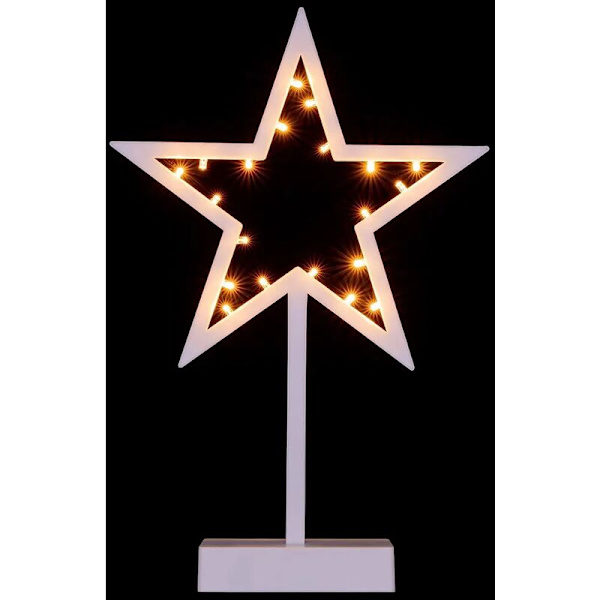 Bordlampe, batteridrevet, stjerneformet sengelampe, LED juledekoration, skrivebordslampe med plastfod, julelys