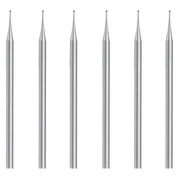 6-delad kulfrässats, 3/32 tum sfäriska fräsar för smyckesgravering (1,2 mm)