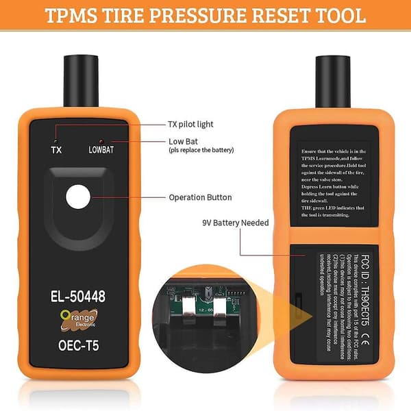 El50448 Tpms Orange Oec-t5, Opel Rdks Learning System El 50448 Däcktrycksmätare, El-50448 Tpms Sensoraktivering