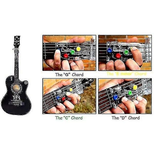 Gitarrlärningssystem, gitarrlärhjälpmedel, klassiska assistenter, övningsstämmare, verktyg och smärtfri fingergitarrhjälp