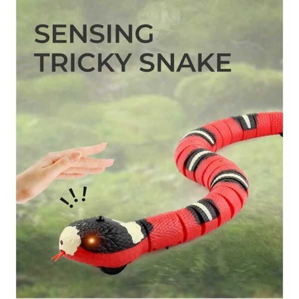 Interaktiv kattleksak, intelligent orm, rörlig, uppladdningsbar, upptäcker automatiskt hinder och rymningar