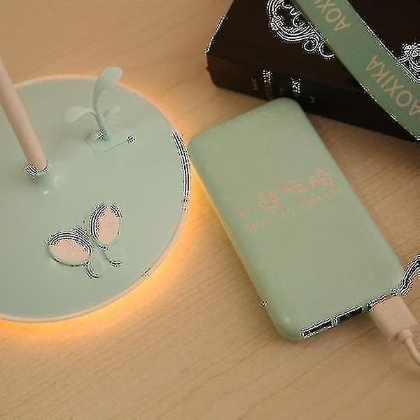 Nattlys Omgivelsesbelysning USB Øyebeskyttelse Student Lesebordlampe Blå