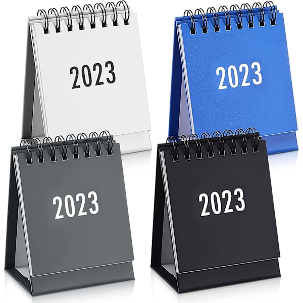 4 st Mini Skrivbords kalender 2022-2023 Augusti 2022 till Dec 2023 Liten Månads Skrivbords kalender 2023 Flip Stående Skrivbords kalender 2023 Dubbel Tråd Bindning Med