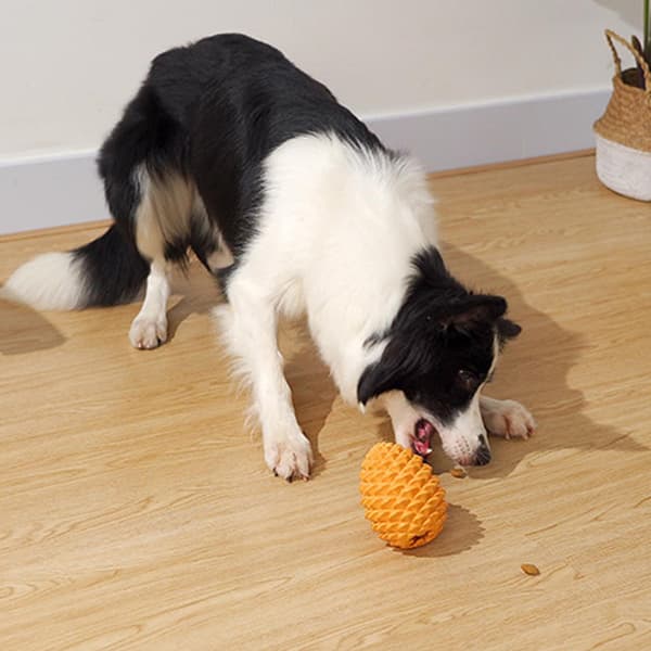 Interaktivt gummipuslespil til hunde - Mango gul, 86x114mm