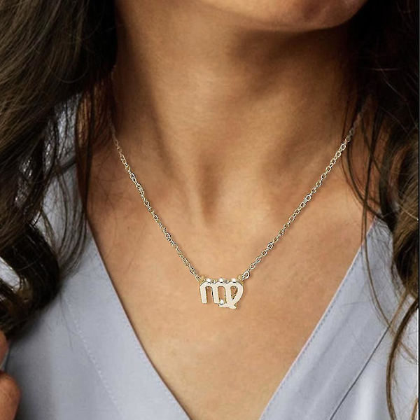 Tre halsband som innehåller stjärnornas symboler, gamla engelska bokstäver, tolv S-26 (virgo)