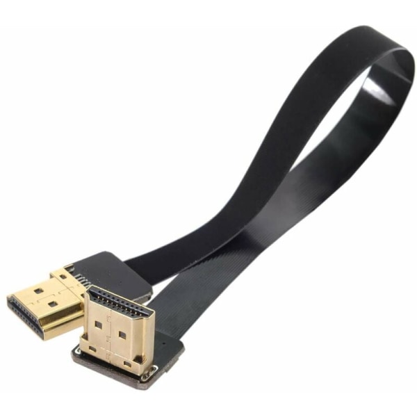 CYFPV FPV plat HDMI hane till HDMI hane vinklad kabel 90D HDTV FPC för FPV HDTV Multicopter Flygfotografering (20cm)