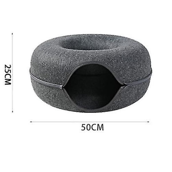 1 st husdjurstunnel Donut kattbädd (mörkgrå)