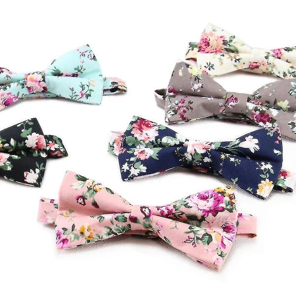 Herr Bow Tie i Bomull med Blommönster (4)