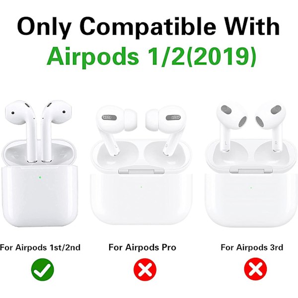 Etui for Airpods 1/2 Søt Dyre-Tegneserie Motekarakter Air Pods 1/2 Deksel Tilbehør Støtsikker Sett Kule Morsomme Morsomme Myke Silikon Skinn Etuier Barn