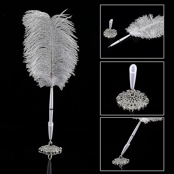 Strutsfjäderpenna Deluxe Swan Writting Pen Bröllop Penna Signering Penna