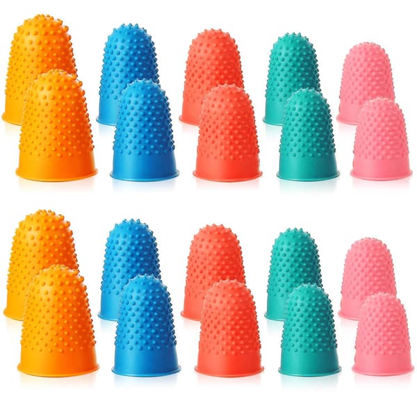 Gummi Fingerspetsdyna Grepp Återanvändbara Gitarr Gummifingertoppar 20 stycken
