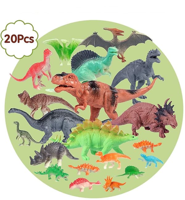 Dinosaurleksaker realistisk dinosauriedocka pedagogisk version (20 delar)
