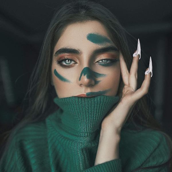 10 stycken Halloween-kostymklor Falska nagelringar Retro fingerklor Fingertopp nagelkonstdekoration