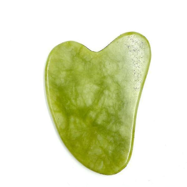 Gua Sha Massagesten Jade Grön-26-1（8x5.8cm）