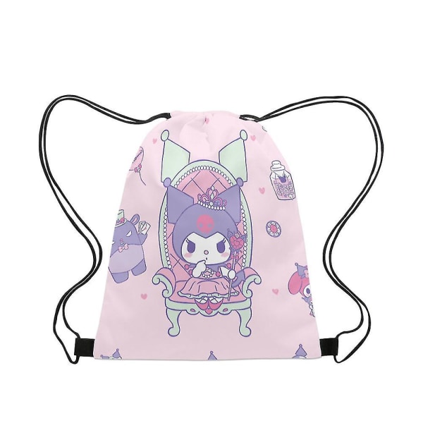 Kuromi Mymelody -rantapussi, kuntosalilaukku, uimareppu, reppu, narullinen vaatteiden säilytyspussi, narullinen vedenpitävä laukku