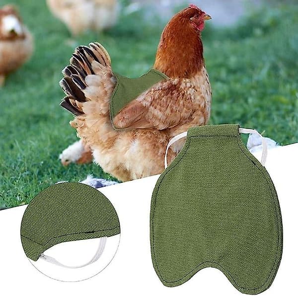 Fjäderskyddshållare för husdjur Högkvalitativ tyghönsadel Förkläde Dubbelskiktad jacka Khaki