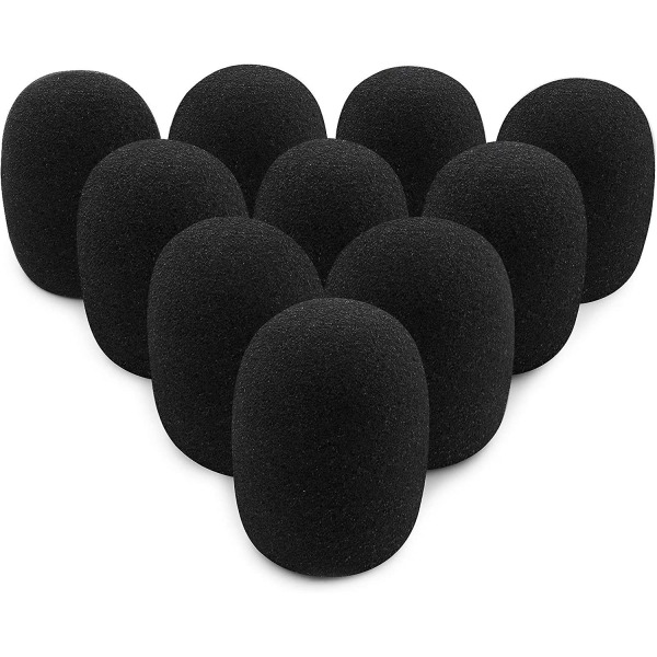 10-pack cover Handhållen mikrofonvindruta med tvättbart blockerande filterskum svart